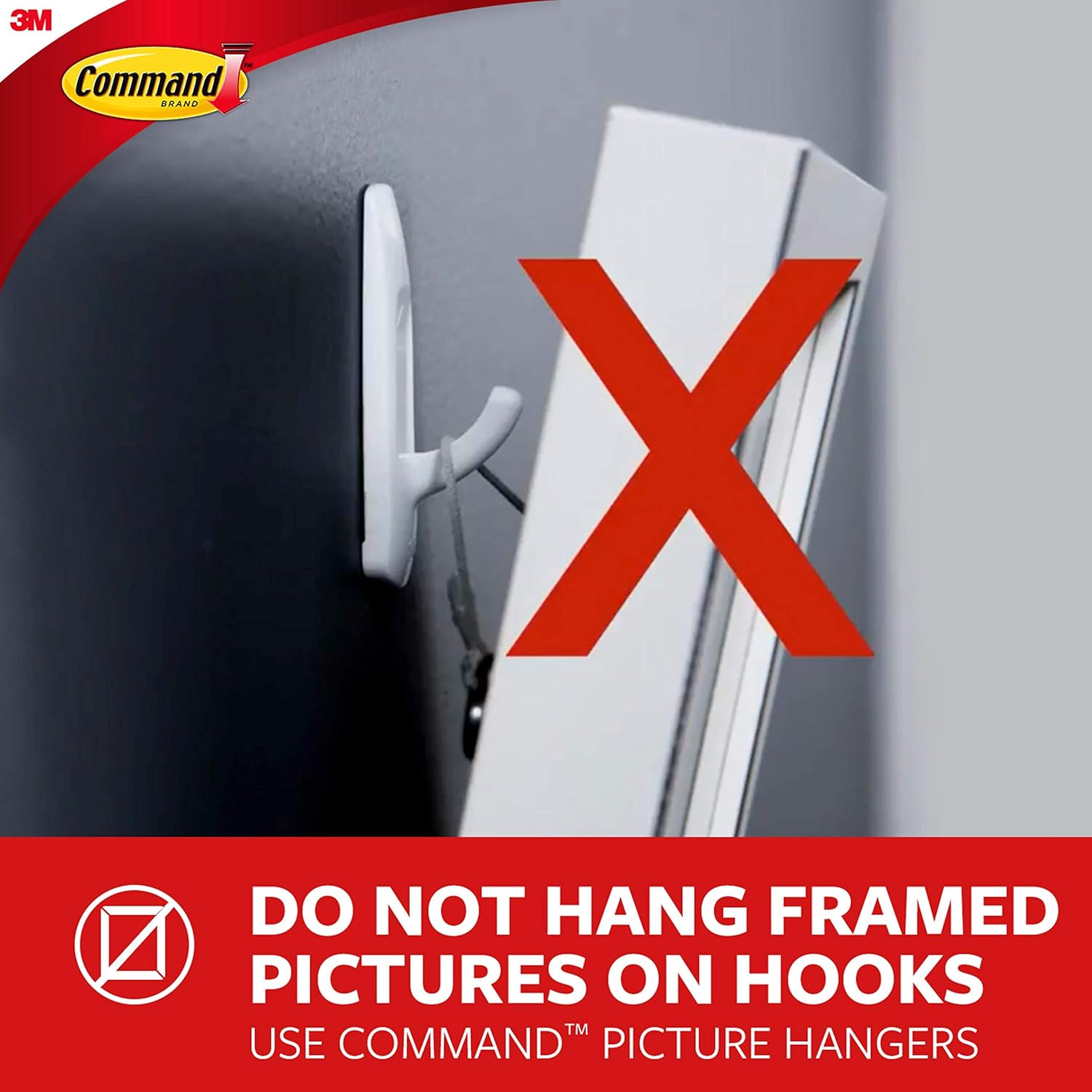Command Large Matte Black Double Hooks, 2 Hooks and 2 Command Strips, Damage Free Hanging Wall Hooks with Adhesive Strips, No Tools Coat Hooks for Hanging Home Decor, Holds up to 4 lb - Image 6